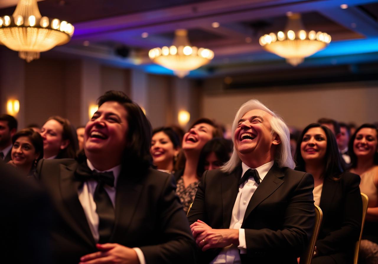 Audience laughing during a corporate gala