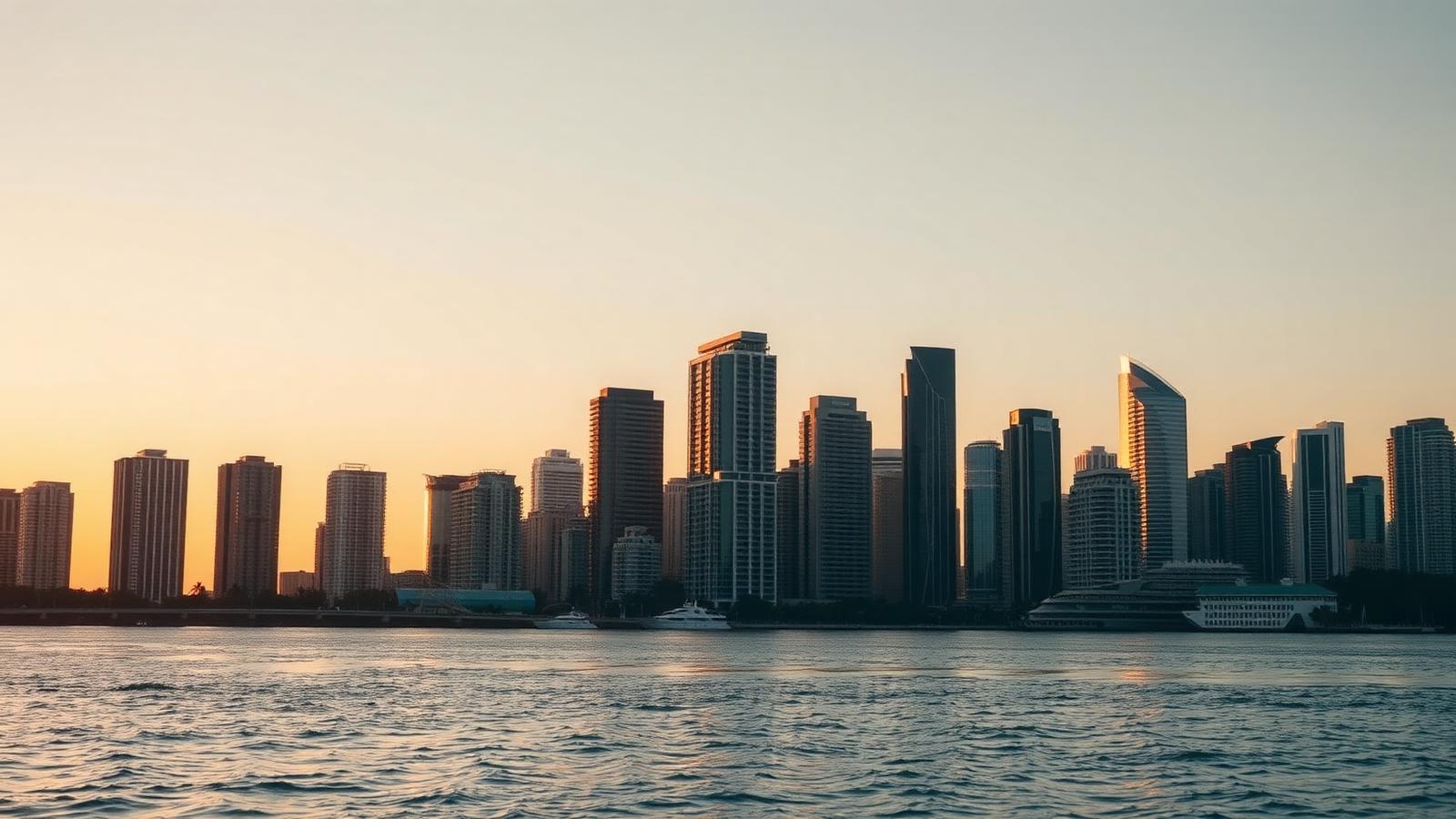 Miami skyline at golden hour